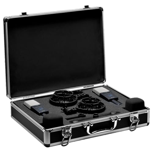 Image of AKG Pro Audio C414XLS Pair Studio Grade Professional Large Diaphragm, Dual Capsule, Multi-Pattern, Vocal & Instrument Condenser Microphone with Aluminum Carrying Case. XLR Connector. Gray with Gold.