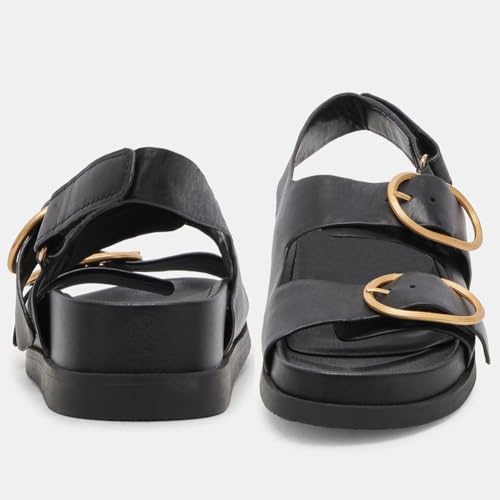 Lovee Cosee Flat Sandals for Women with Cushioned Footbed Open Toe Double Buckle Adjustable Hook-Loop Dress Summer Sandals Casual Beach Pool Party2