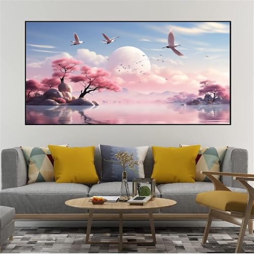 Broderie Diamant Oiseau et Arbre Grand Format 100x220cm S-2839 - 4