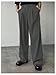 SHENHE Men's Pleated Low Waist Wide Leg Suit Pants Casual Dress Wide Leg Loose Long Pants with Pocket Dark Grey Medium
