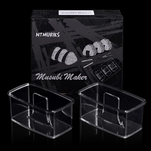 NTMURIKS 2PCS Clear Musubi Press Mold - Non-Stick, BPA-Free Musubi Maker, Onigiri & Sushi Mold for Hawaiian Musubi and Rice Treats