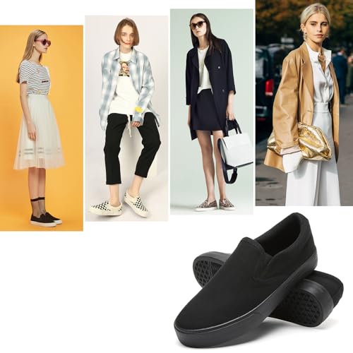 Women's Slip on Shoes Canvas Sneakers Loafers Non Slip Shoes Low Top Casual Shoes3