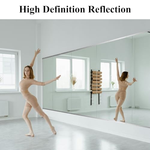 Image of Ruomeng Home Gym Mirror, 55''x24''x2PCS Full Length, Large Frameless Body Mirror Tempered Glass for Gym, Workout, Yoga, Garage, Dance Studio