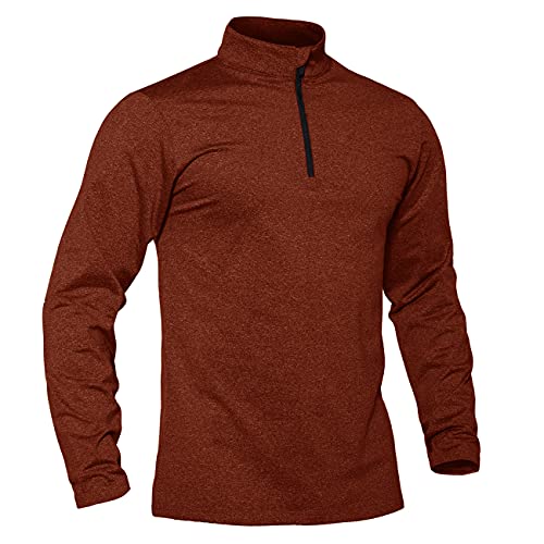 Image of TACVASEN Men's Sports Shirts 1 /4 Zip Long Sleeve Fleece Lined Running Workout Pullover Tops Sweatshirt