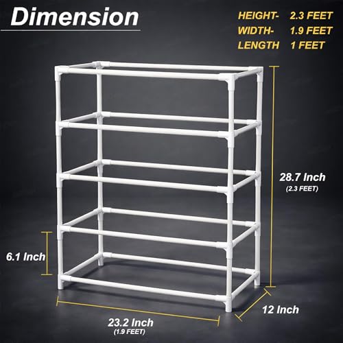 Image of Zest 4 Toyz 4 Shelf Shoe Rack for Home with Zip Door Cover & Side Pockets Shoe Stand Multipurpose Storage Rack for Footwear Toys Clothes with Dustproof Cover (Printed Design)
