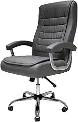 Cadeira De Escritório Presidente Com Regulagem Altura Ergonômica Confortável Monique Big Executiva Com 42 Molas Ensacadas Giratória Cinza