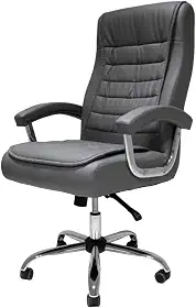 Cadeira De Escritório Presidente Com Regulagem Altura Ergonômica Confortável Monique Big Executiva Com 42 Molas Ensacadas Giratória Cinza