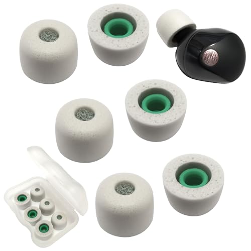 Image of Luckvan Memory Foam Tips for Sony WF-1000XM5 Ear Tips for WF-1000XM5 WF-1000XM4 Earbuds fit in Case, 3 Pairs Gray Medium