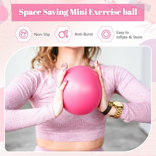 Image of Sotiff 20 Pcs 9 Inch Pilates Ball Bulk Exercise Pilates Ball Mini Yoga Balls Therapy Core for Stability Barre Training Stretching Physical Posture Training Gym Workout with Inflation Tube