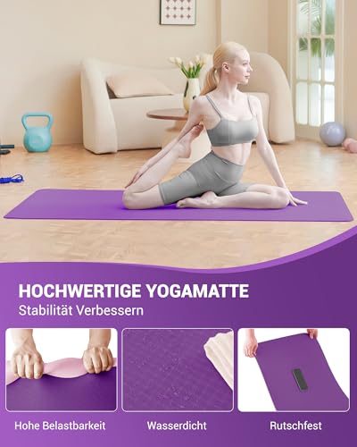 Narwhal Yoga Matte Yogamatte Rutschfest TPE 183x61x0,6cm – Ansicht 6