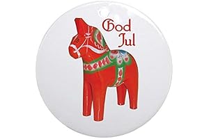 God Jul Dala Round 4" MDF Holiday Ornament