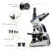 Swift SW380T 40X-2500X Research-Grade Trinocular Compound Lab Microscope with 1.3mp Camera and Software Windows and Mac Compatible and Slide