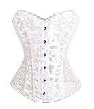 2. Größe: wie gezeigt ZWYM Korsetts und Bustiers Tops Plus Size Mesh Schwarz Weiß Brokat Dessous Korsett Überbrust Schnüren Clubwear Korsett 6xl-7089 weiß_5XLkorsagengtirtel