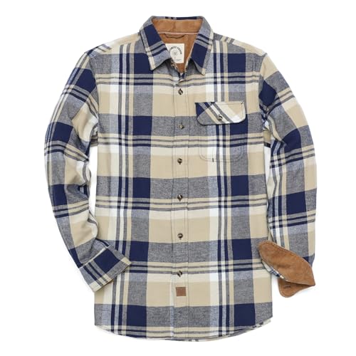 Dubinik® 6 oz Flannel Shirt for Men Long Sleeve Casual