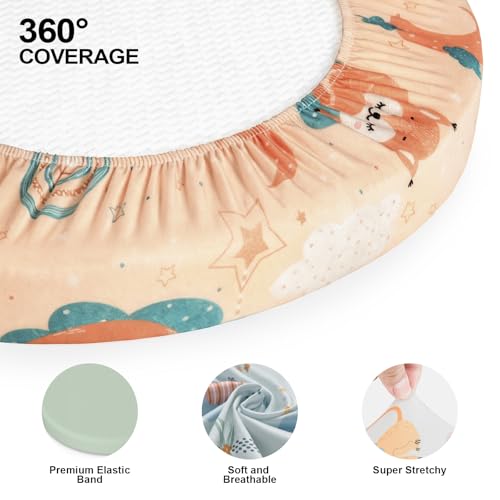 Image of Baby Bassinet Sheets for Baby Boy Girls,4-Pack Fitted Bassinet Sheets Set Compatible with Halo Bassinest Swivel Sleeper,Baby Delight,Angelbliss, 32 inchX16 inch (Animal World)
