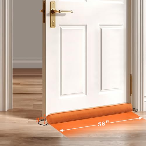 Image of Sunolga Door Draft Stopper, Removable Washable Cover, 38 inch, Orange