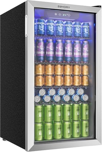 Réfrigérateur à boissons 90 L EUHOMY vitré au design sobre finition Plata