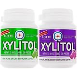 Lotte Xylitol Sugar-Free Gum Bundle - Lime Mint and Blueberry Mint 2.04 OZ (Pack of 1 Each)