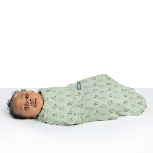 Image of SwaddleMe by Ingenuity Monogram Collection Baby Swaddle, 100% Cotton, Improves Sleep & Calms Startle Reflex, 0-3 Months, Pocket Fold Design for Easy Changes, 1.0 TOG, 3-Pack - Safari Swaddle