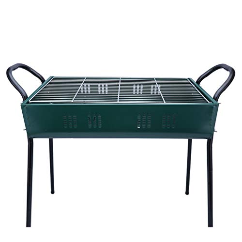 Parrilla de carbón portátil de acero inoxidable para barbacoa, parrilla de camping, parrilla de viaje grande para camping, picnic, parrilla de barbacoa al aire libre, parrilla de carbón (color: verde)