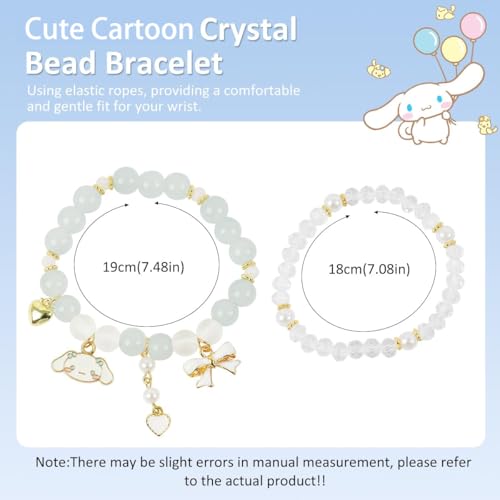 Image of SANNIDHI Crystal Bracelet for Girls Stylish Double Layer Pearl Crystal Bead Bracelets Jewelry with Cute Pendant Charm, Bracelet for Kids Women Ideal Gift for Girls