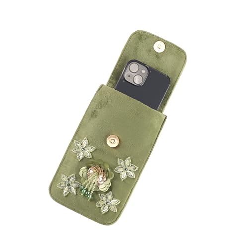 Image of J I ACCESSORIES Velvet Saree Clutch Mobile Pouch Waist Clip Ladies Purse Gift For Women