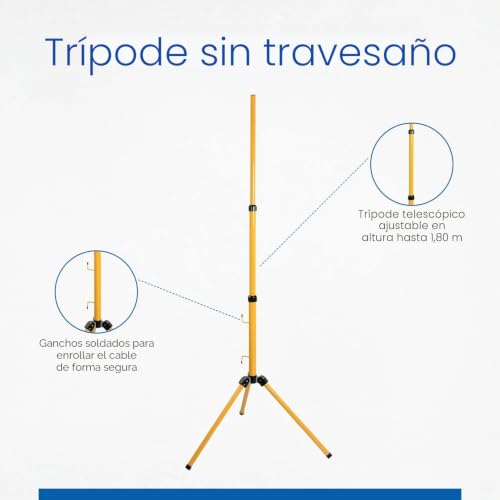Trípode para focos LED as - Schwabe ajustable hasta 1,80 m color amarillo 8