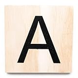 Stiles Letter Tiles, Wall Decor, Wooden Crossword Letters for Living Room, Dining Room, Kitchen, or Bedroom, Family Signs for Home 3.5 Inch, Letter A