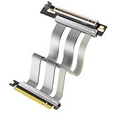PCI-E 5.0 16X Flexible Extension Cable, 20cm GPU Riser Cable with 90 Degree Vertical Installation, High Speed PCIe Cable for Desktop PC ATX/1U/2U Case