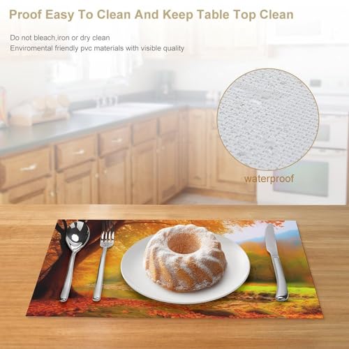 Sets de table d'automne faciles à nettoyer et thermo-résistants