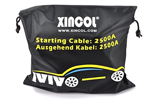 Xincol Heavy Duty 2500A 100% Copper Wire Jumper Cable Booster Cable For Truck Anti-Frozen Heat Insulation Jump Leads With Free Carry Bag Size 10Ft #TOP5