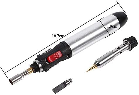 Portable 4 In 1 Cordless Butane Gas Soldering Iron Kit,Refillable Gas Soldering Iron Pen, Temperature Adjustable Welding Torches Tool, for Electronic PC Repair, Welding