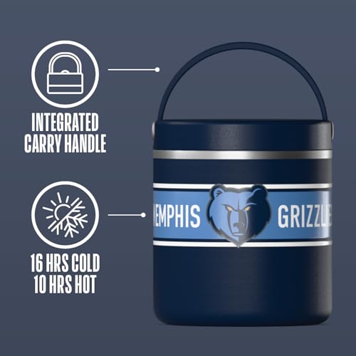 Image of Hydrapeak x NBA Officially Licensed Memphis Grizzlies 25oz Stainless Steel Vacuum Insulated Thermos Food Jar with Handle, Wide Mouth Leak-Proof Soup Thermos for Adults, 10 Hrs Hot & 16 Hrs Cold