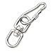 Hamineler 2Pcs M8 304-Stainless Steel Swivel Ring Double Ended Swivel Eye Hook, 2Pcs M8 Spring Hook, for Marine Mooring, Tree Swing, Hammock, Hanging Rotating Device