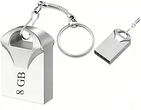 Pen Drive Chaveiro Metálico USB 2.0 – 4GB, 8GB, 16GB, 32GB ou 64GB Portátil Compatível PC Notebook TV e Carro (8, GB)