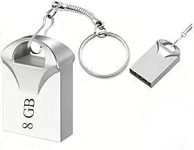 Pen Drive Chaveiro Metálico USB 2.0 – 4GB, 8GB, 16GB, 32GB ou 64GB Portátil Compatível PC Notebook TV e Carro (8, GB)