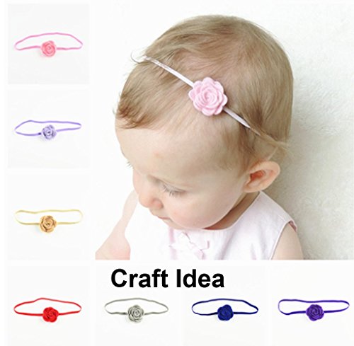 Image of YYCRAFT Pack of 20PCS Felt Rose 1.5 inch 4D Flower Wedding Applique Bow-White