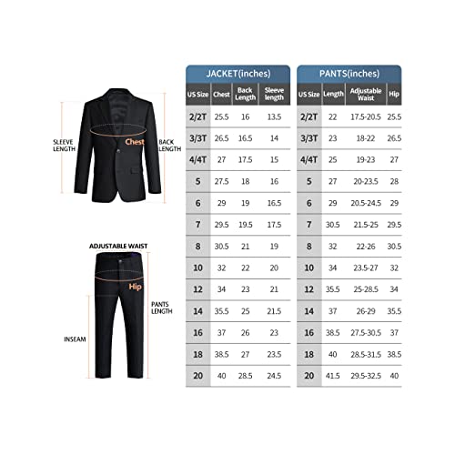 Happyplanet Boys'5-Piece Slim Fit Dresswear Formal Black Suit Set With Shirt And Vest #TOP6