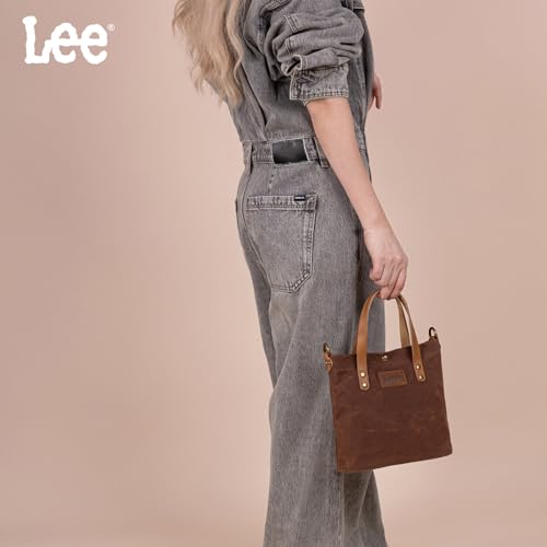 Image of Montana West x Lee Tote Bag for Women Waxed Canvas Top Handle Handbags with Leather Handle and Strap