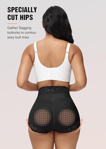 Image of SHAPSHE High-Waisted Shapewear Panties, Tummy Control & Butt Shaping | Double-Layer Compression | 4 Flexible Waist Stays | Silicone Waist & Leg Grips | Unpadded Butt Contour | Lace-Trimmed Legs