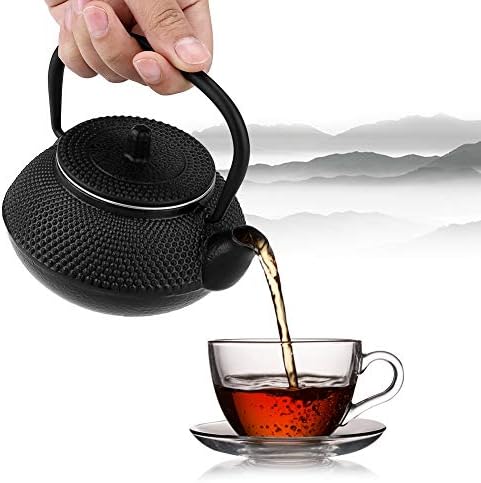 Miniatura 4 de Hervidor de té, tetera japonesa de hierro fundido de 27.1 fl oz con infusorcolador extraíble, hervidor de té de hierro fundido, estufa para estufa,