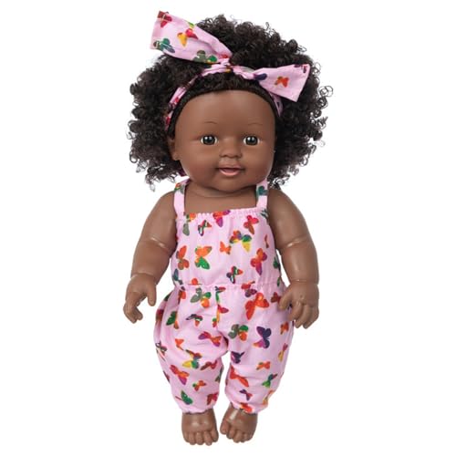 SWEETBIUTI Muñeca Negra, muñeca Realista de 12 Pulgadas posibles, niña recién Nacida con Cabello Rizado y Ropa portátil.