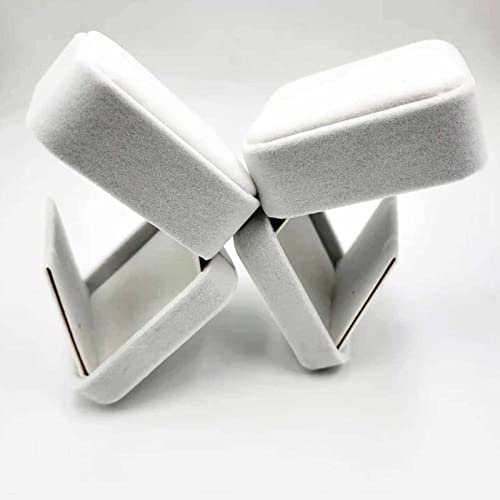FAYADA 2 Pack Velvet Earring Boxes, Necklace Jewelry Case,Earrings Pendant Gift Boxes 2.75x2.75x1.57 inch, Jewellry Display Wedding Valentine's Day White Earrings Box (White)