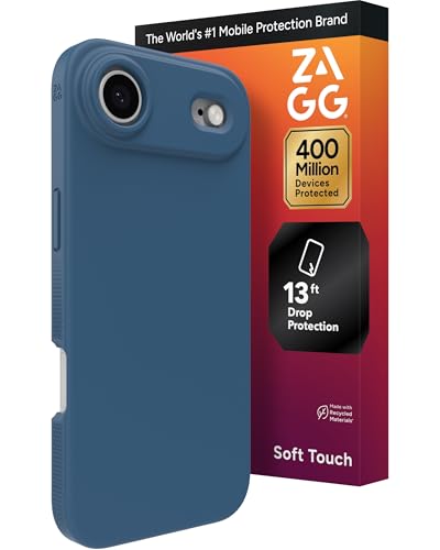 ZAGG Manhattan Snap Phone Case for iPhone Air - Blue Ocean Abyss, Drop Protection (13ft/4m), Soft-Touch Silicone, Slim & Lightweight, Smooth Surface & No-Slip Grip, MagSafe Compatible