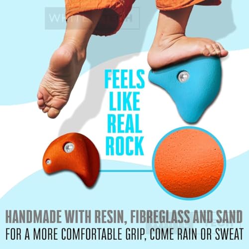 Image of White Tech Premium Rock Climbing Holds (75 Pack) Multi Size for Kids, Adult Rock Wall Holds Climbing Rock Wall Grips for Indoor and Outdoor Playground Play Set (Designed in Germany)