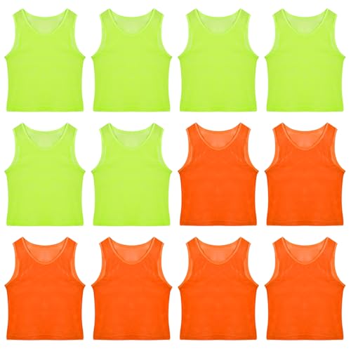 baotongle 12pcs Pinnies Scrimmage Vests Team Practice Jersey for Child