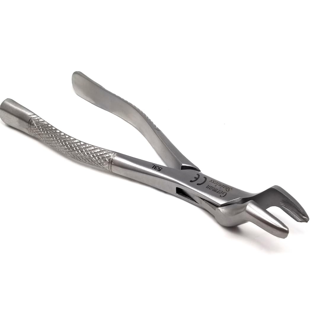 IMEDS Dental Extracting Forceps #53L with Serrated Beaks Upper Left Molar Tooth Extraction German Stainless Steel Professional Tools for Dentist Student Training