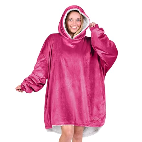 Image of Bare Home Wearable Blanket Hoodie - Soft Plush Sherpa - Warm and Cozy - Oversized Wearable Blanket