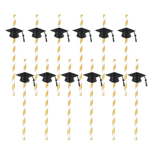Beaupretty pitillos de papel para fiesta graduación 24 pcs miniatura 1