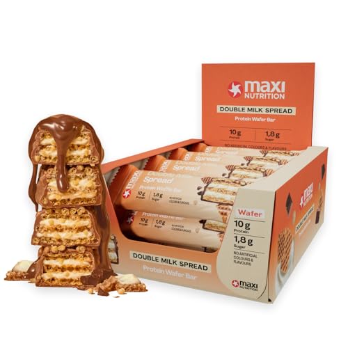 MaxiNutrition Double Milk Spread Protein Waffle Bar 26% Eiweiß 191 kcal (12 Eiweißriegel x 39g) Ohne Zuckerzusatz